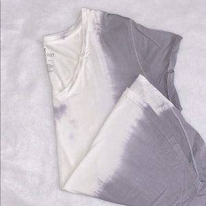 V-neck T Shirt with Purple Tie-dye